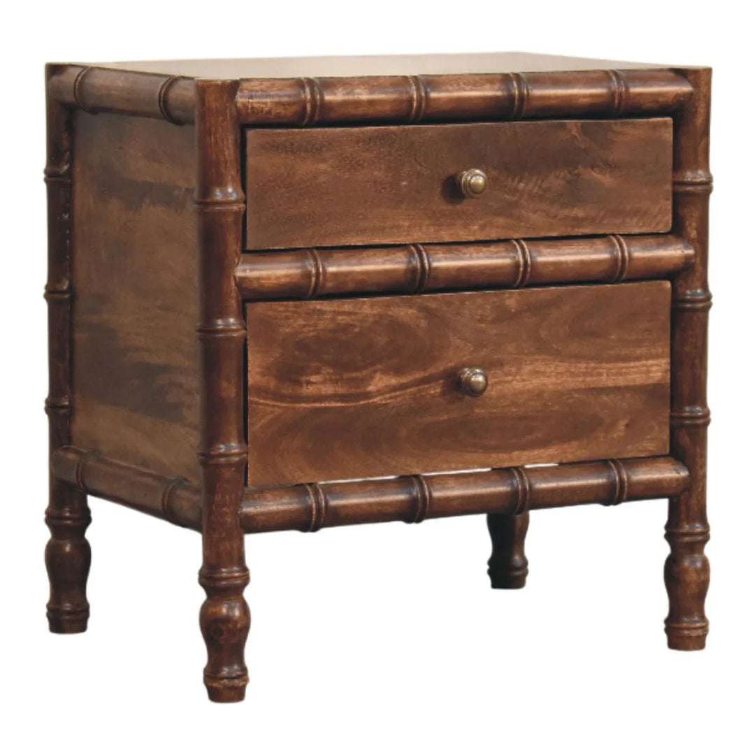 Bamboo Frame Nightstand in Roasted Almond - TidySpaces