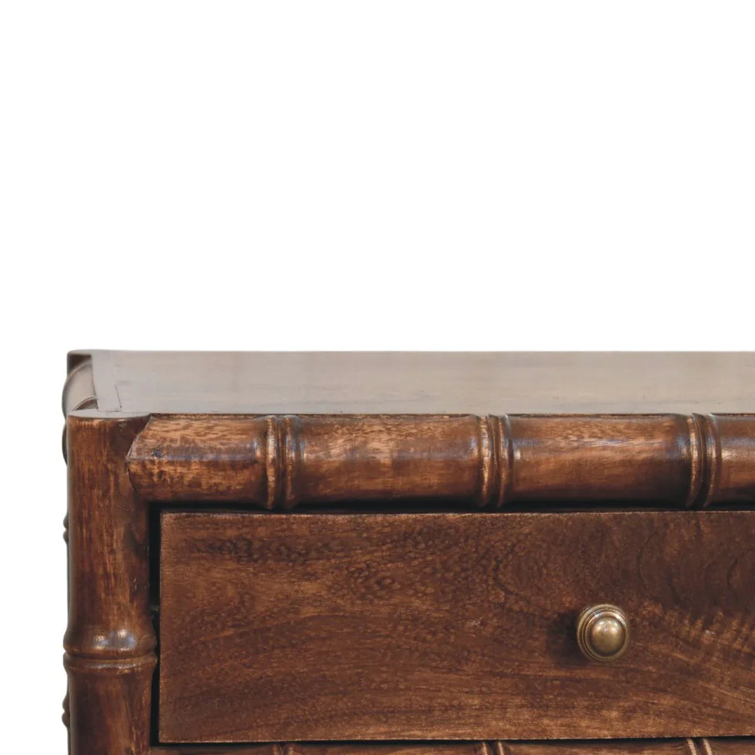Bamboo Frame Nightstand in Roasted Almond - TidySpaces