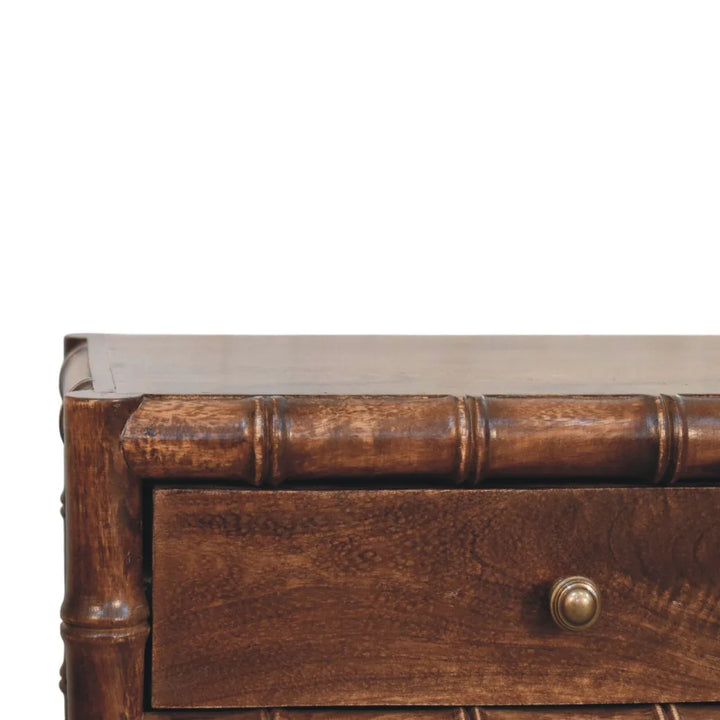 Bamboo Frame Nightstand in Roasted Almond - TidySpaces