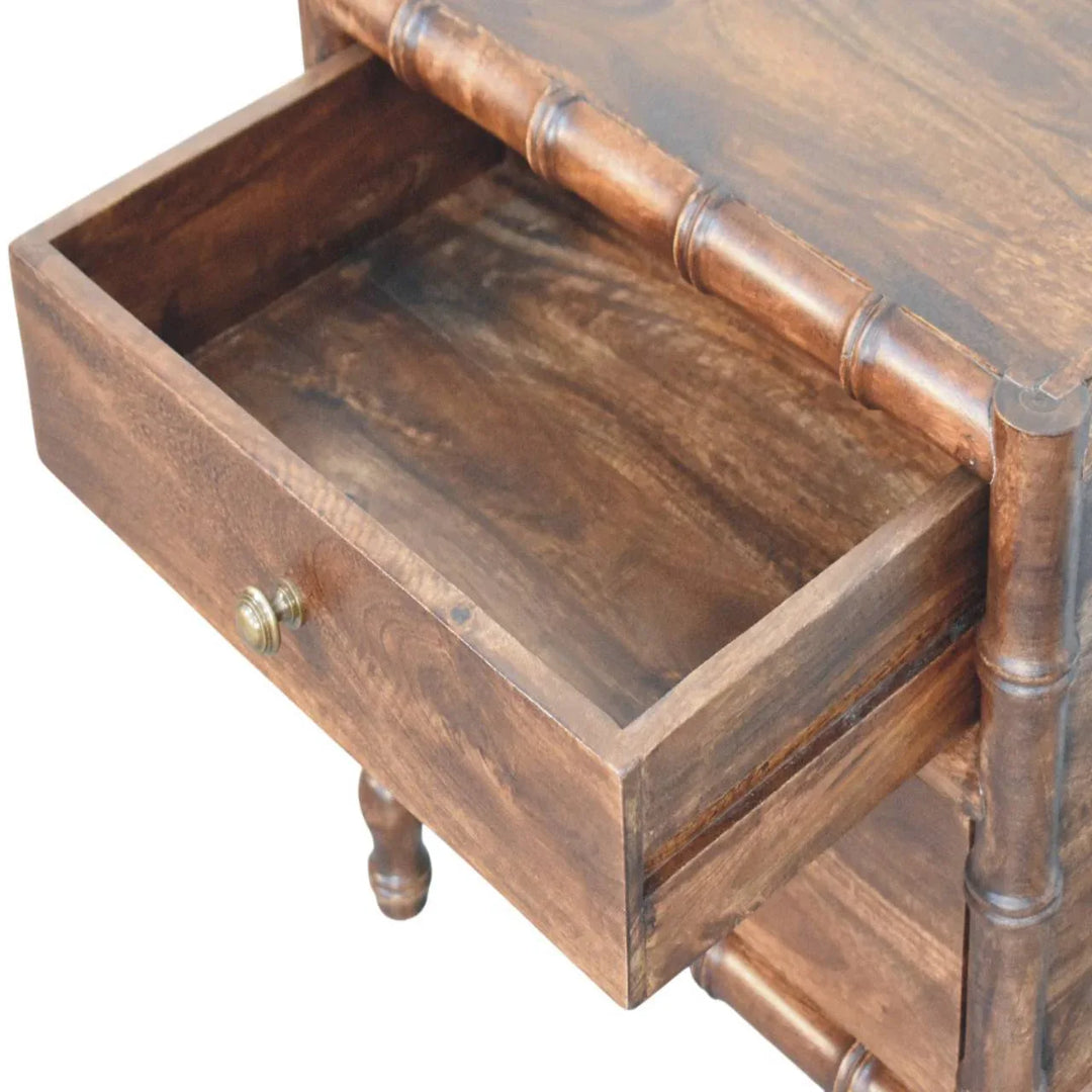 Bamboo Frame Nightstand in Roasted Almond - TidySpaces