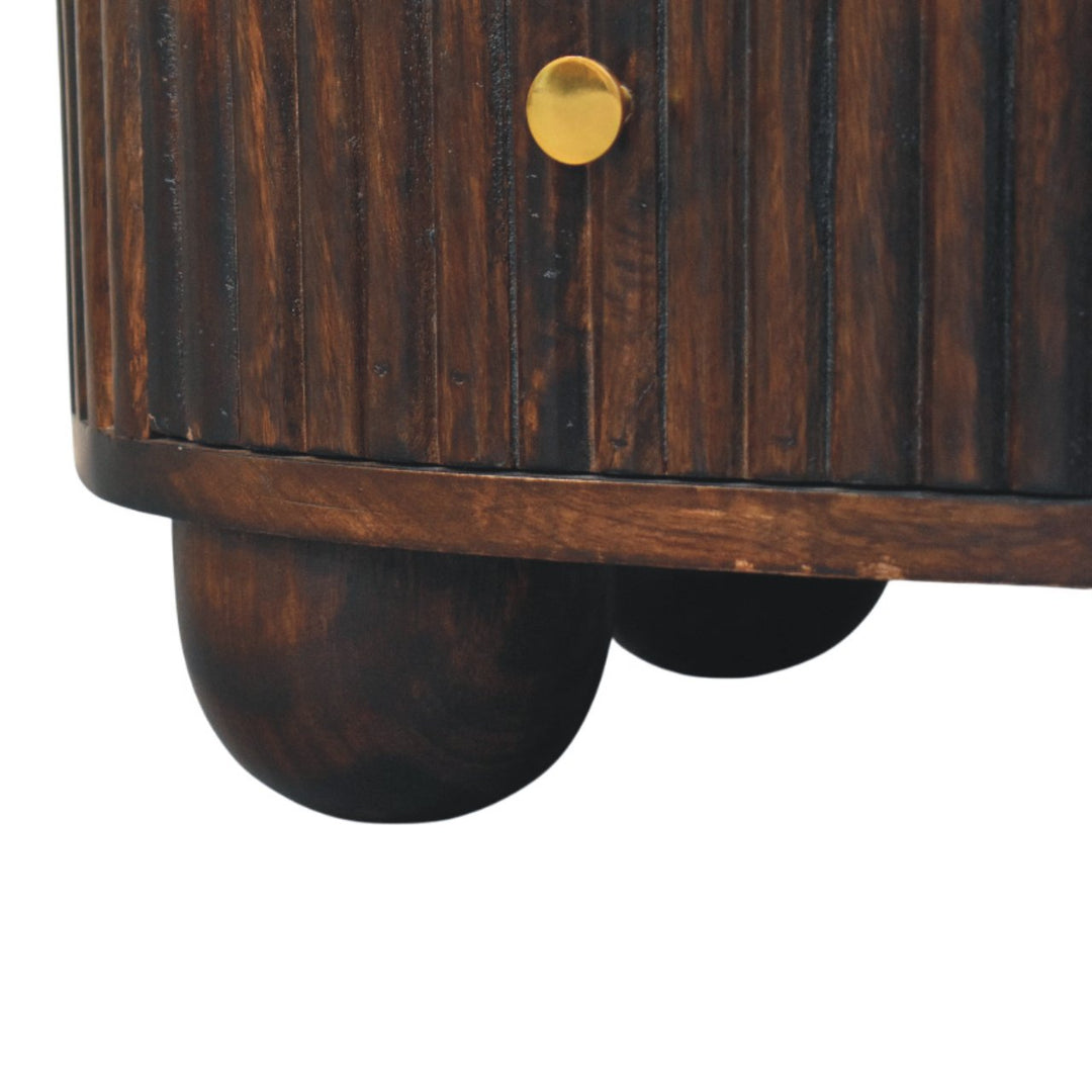 Curved Fluted 3-Drawer Bedside