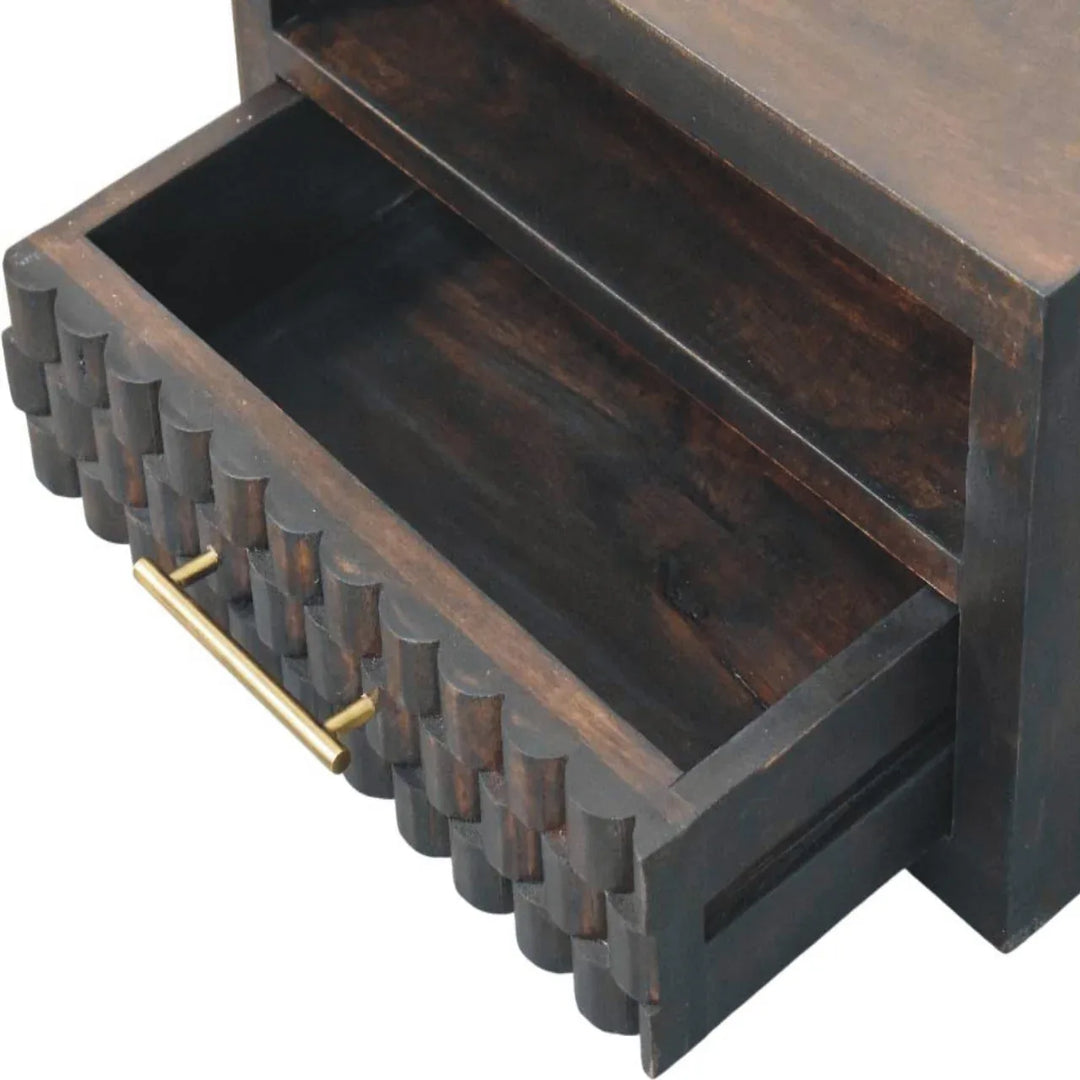 Cadiz Carved Open-Slot Bedside - TidySpaces