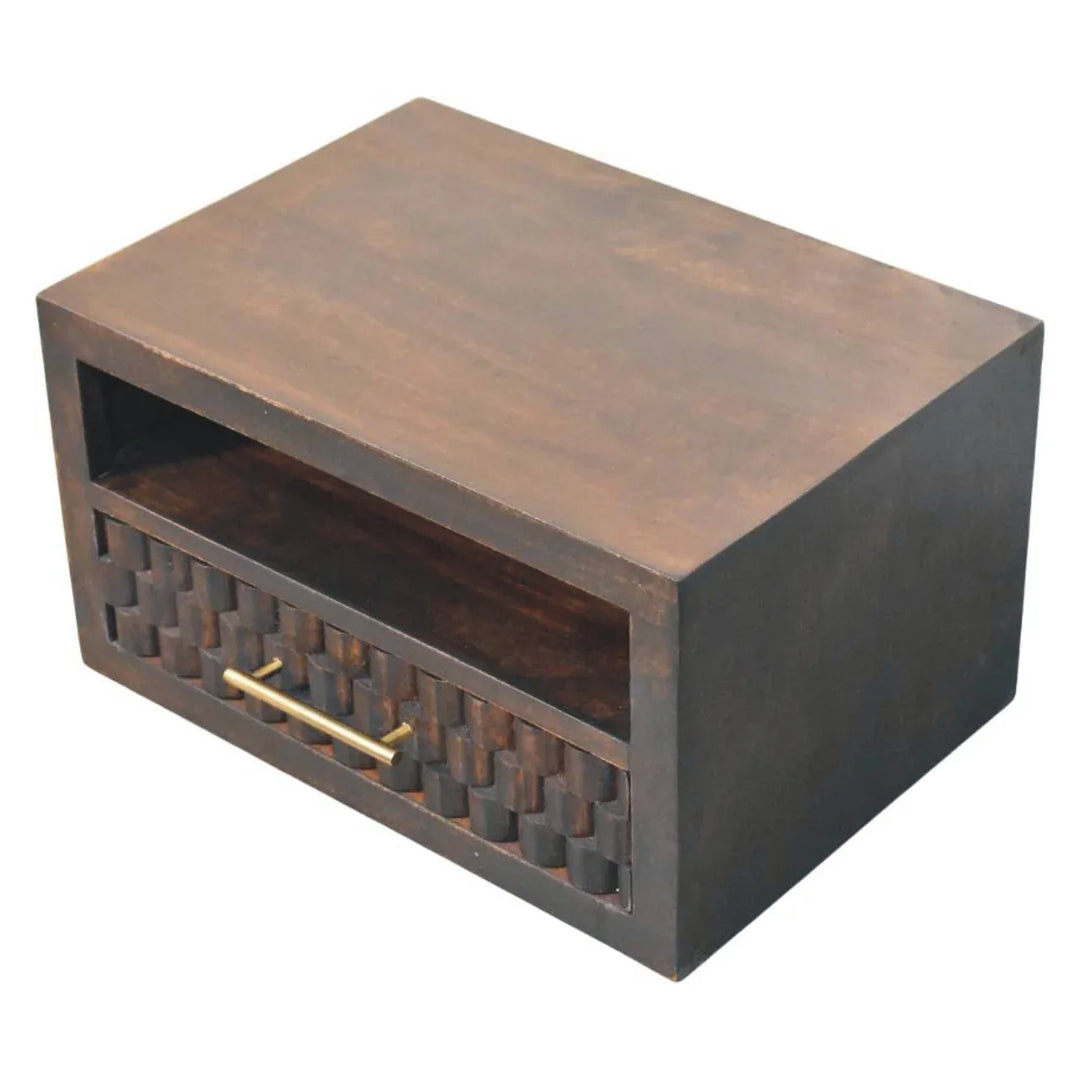 Cadiz Carved Open-Slot Bedside - TidySpaces