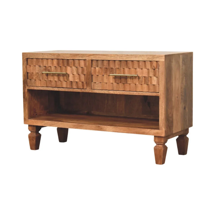 Cadiz Carved Entryway Shoe Cabinet - TidySpaces