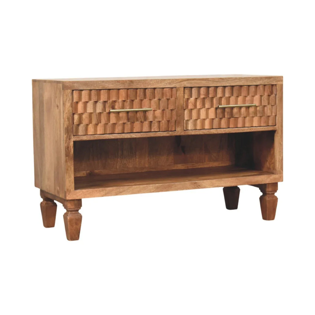 Cadiz Carved Entryway Shoe Cabinet - TidySpaces