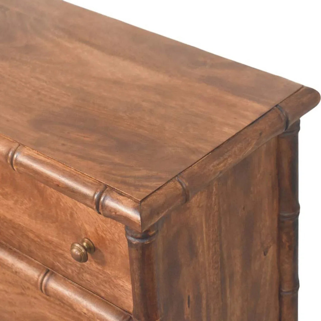 Bamboo Carved 3-Drawer Chest - TidySpaces