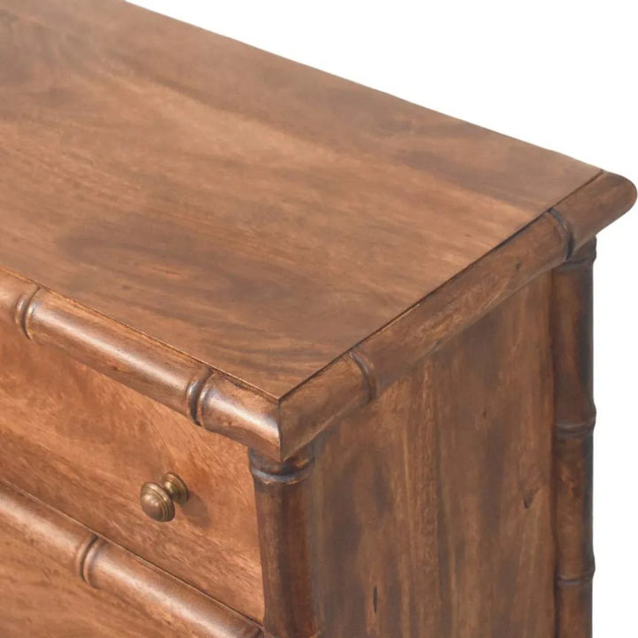 Bamboo Carved 3-Drawer Chest - TidySpaces