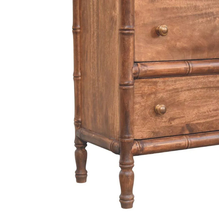 Bamboo Carved 3-Drawer Chest - TidySpaces