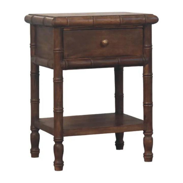 Bamboo Carved Bedside Table - TidySpaces