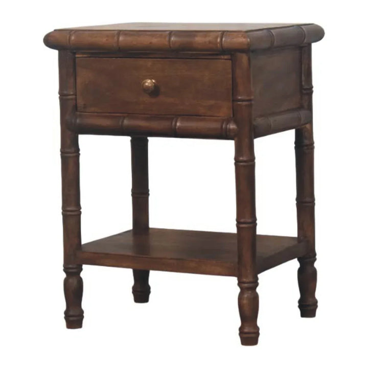 Bamboo Carved Bedside Table - TidySpaces