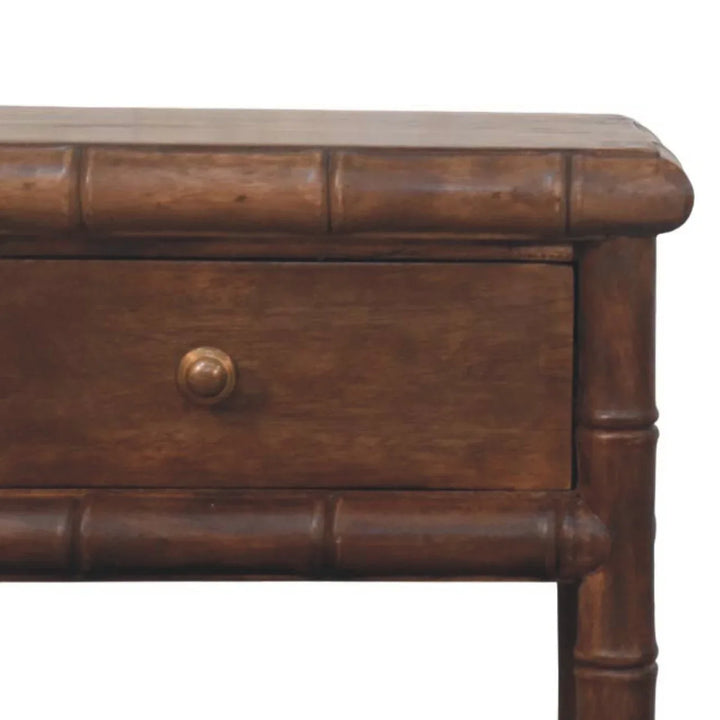 Bamboo Carved Bedside Table - TidySpaces