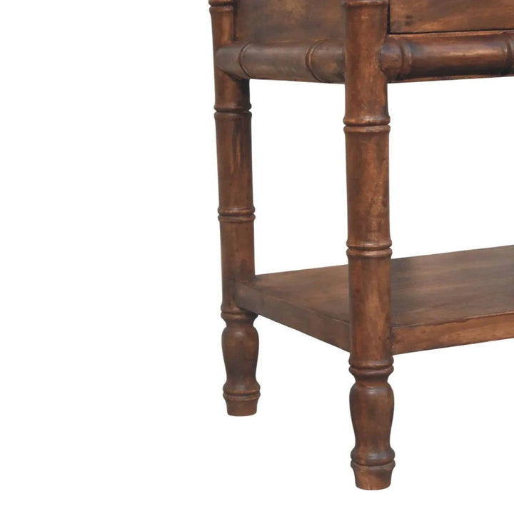 Bamboo Carved Bedside Table - TidySpaces