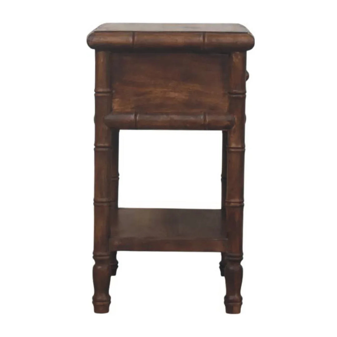 Bamboo Carved Bedside Table - TidySpaces