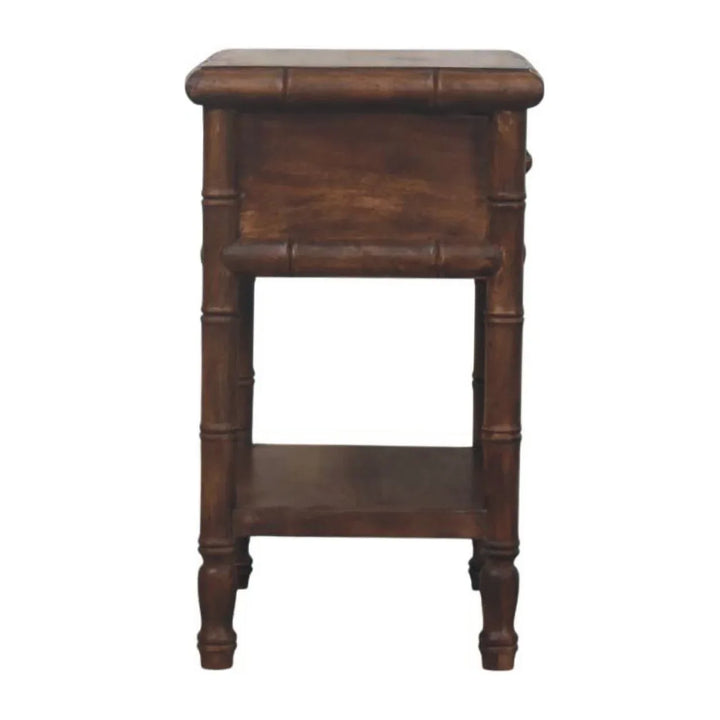 Bamboo Carved Bedside Table - TidySpaces