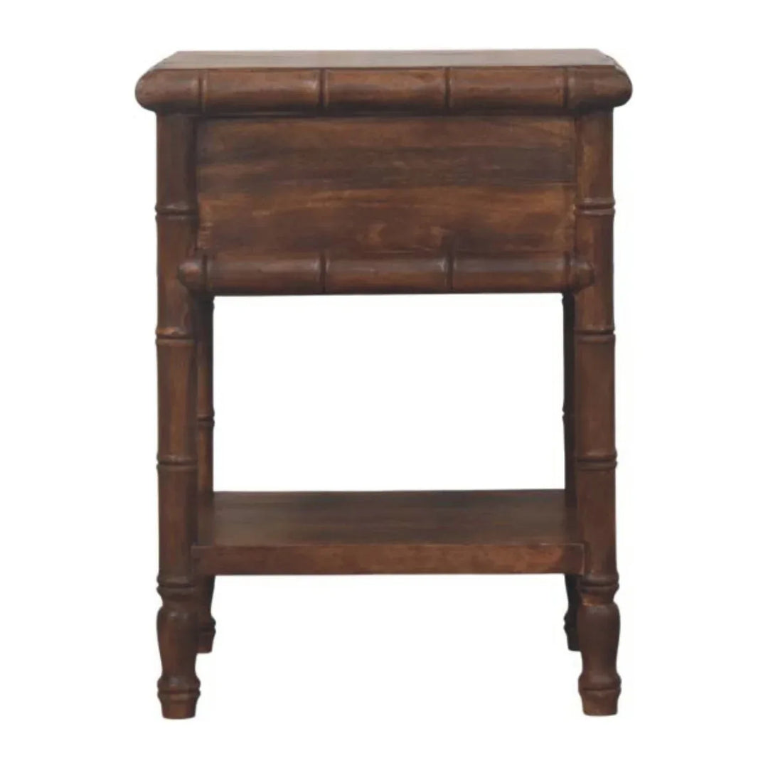 Bamboo Carved Bedside Table - TidySpaces