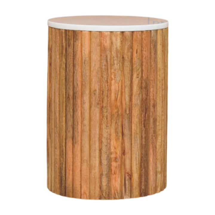 Fluted Marble Side Table