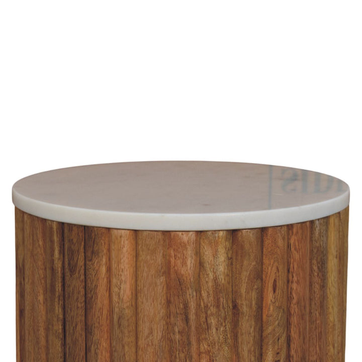 Fluted Marble Side Table