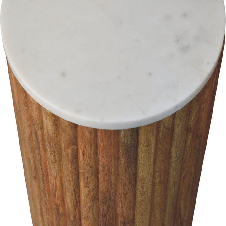Fluted Marble Side Table