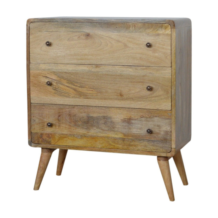 Curved Oak-ish Chest - TidySpaces