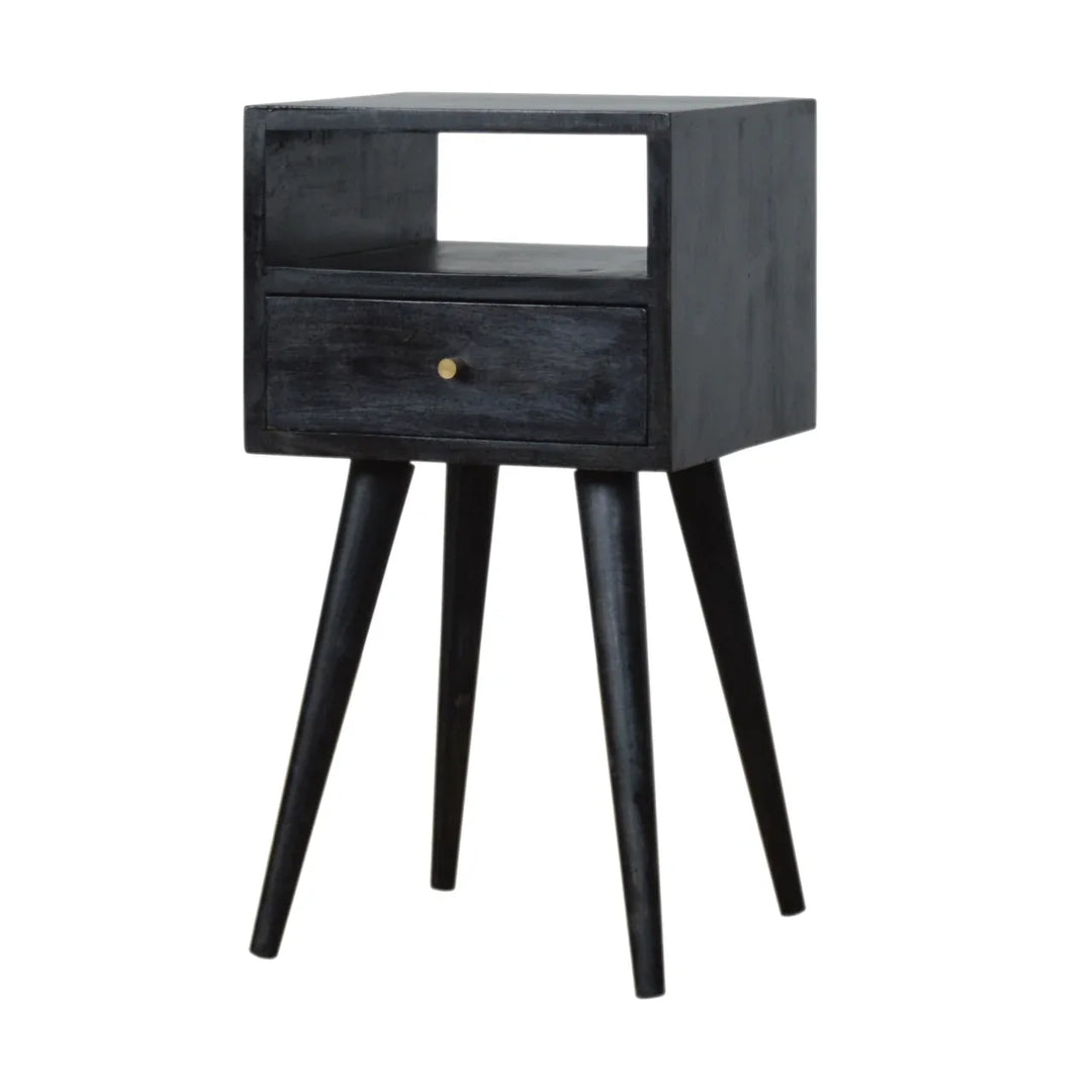 Mini Ash Black Bedside - TidySpaces