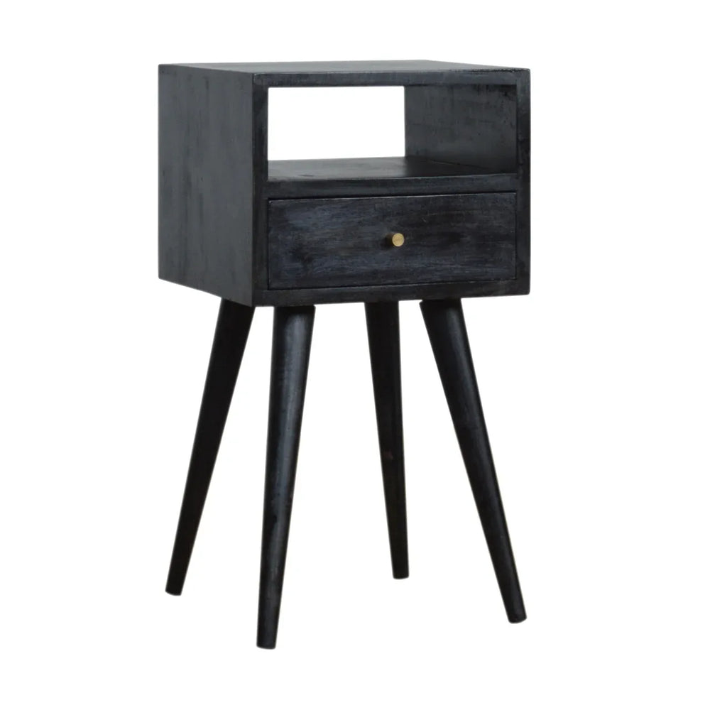 Mini Ash Black Bedside - TidySpaces