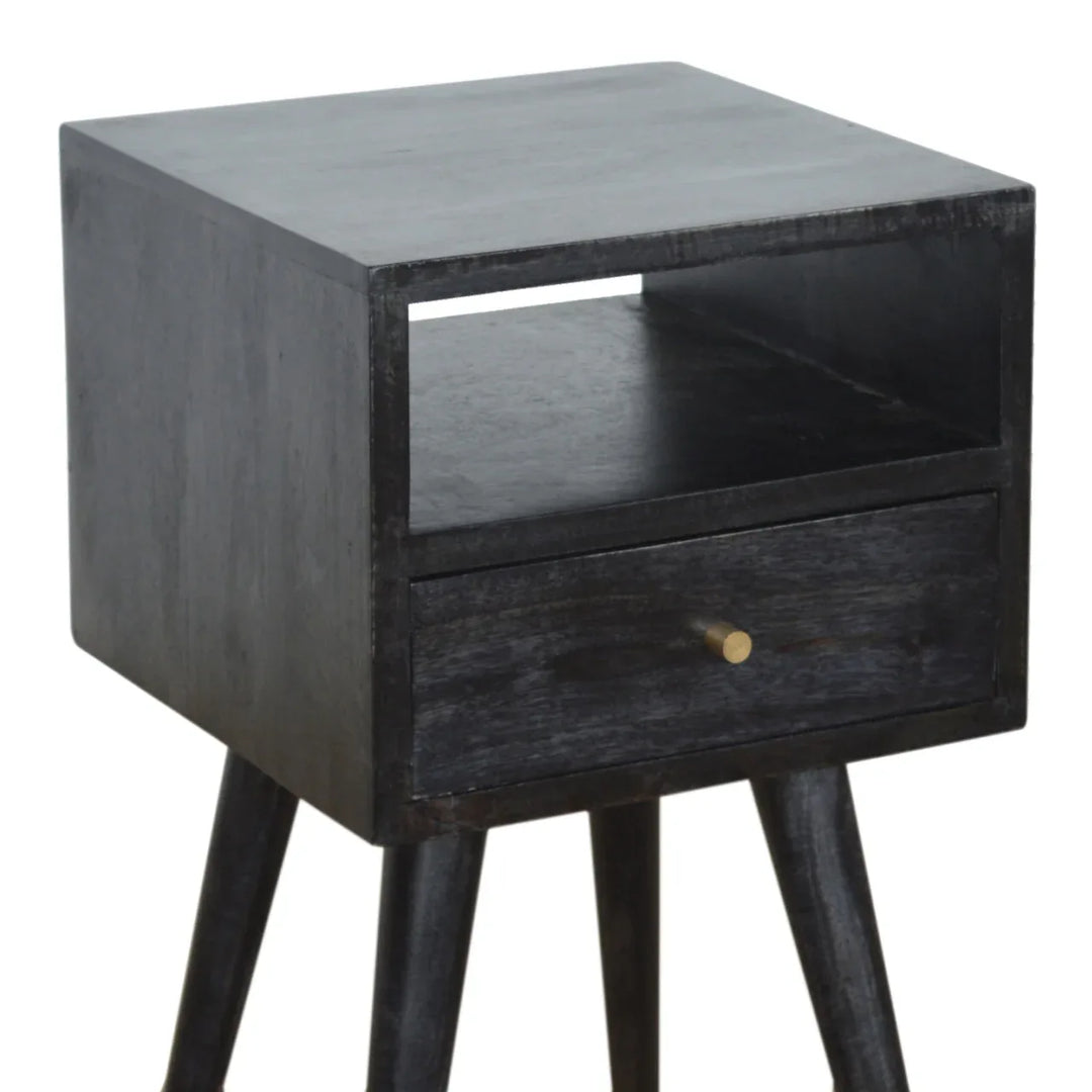 Mini Ash Black Bedside - TidySpaces