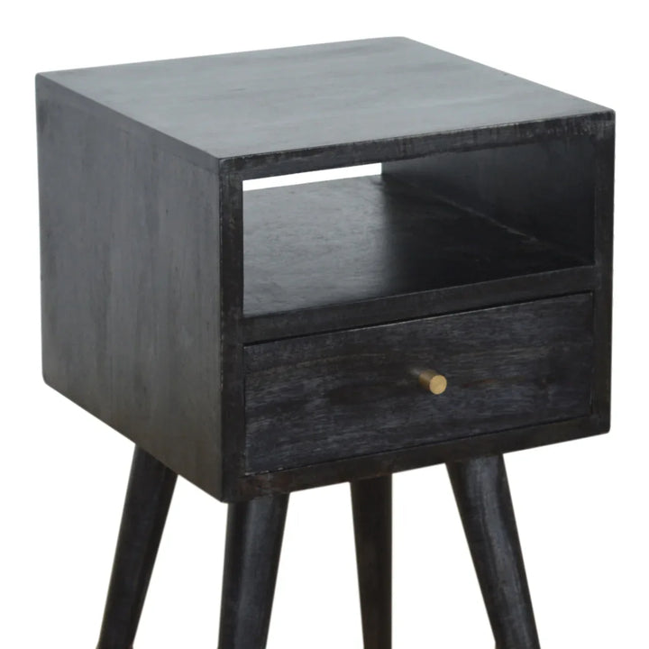 Mini Ash Black Bedside - TidySpaces