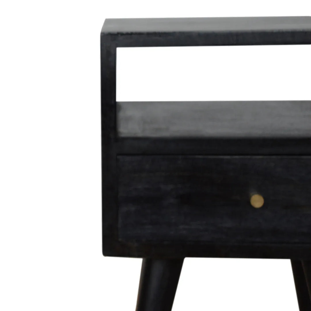 Mini Ash Black Bedside - TidySpaces