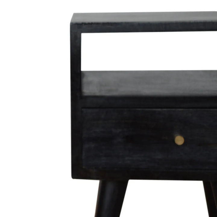 Mini Ash Black Bedside - TidySpaces