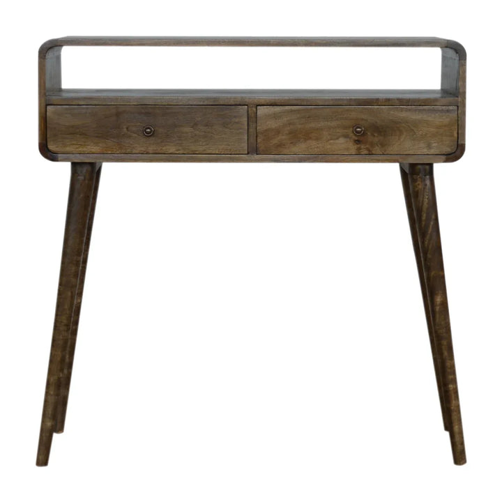Curved Grey-wash Console Table - TidySpaces
