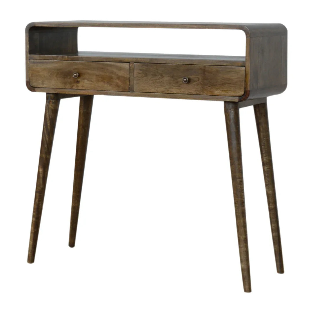 Curved Grey-wash Console Table - TidySpaces