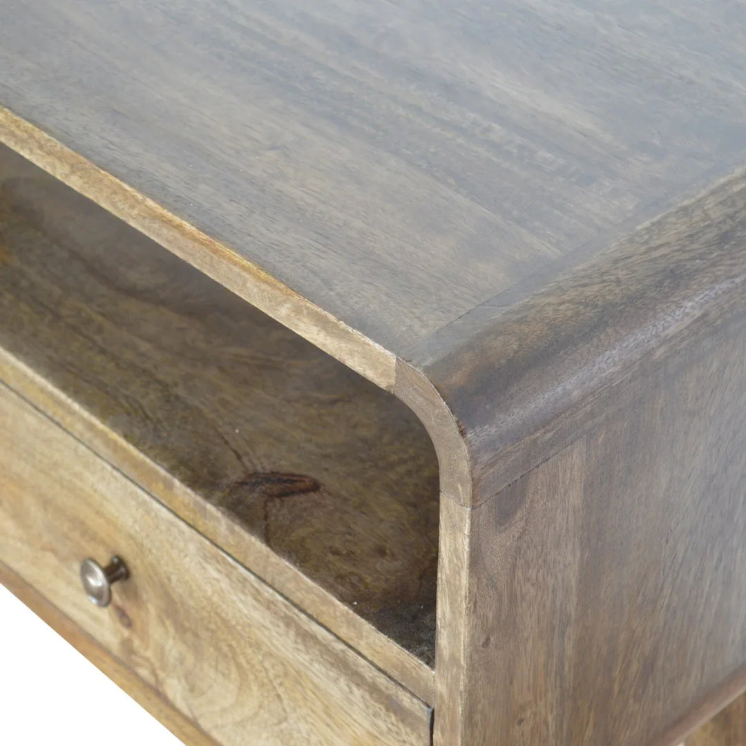 Curved Grey-wash Console Table - TidySpaces