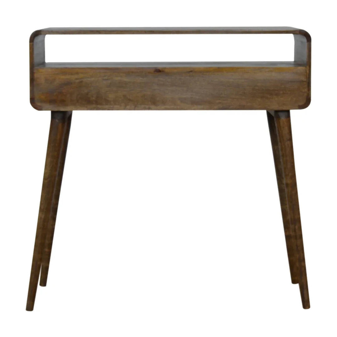 Curved Grey-wash Console Table - TidySpaces