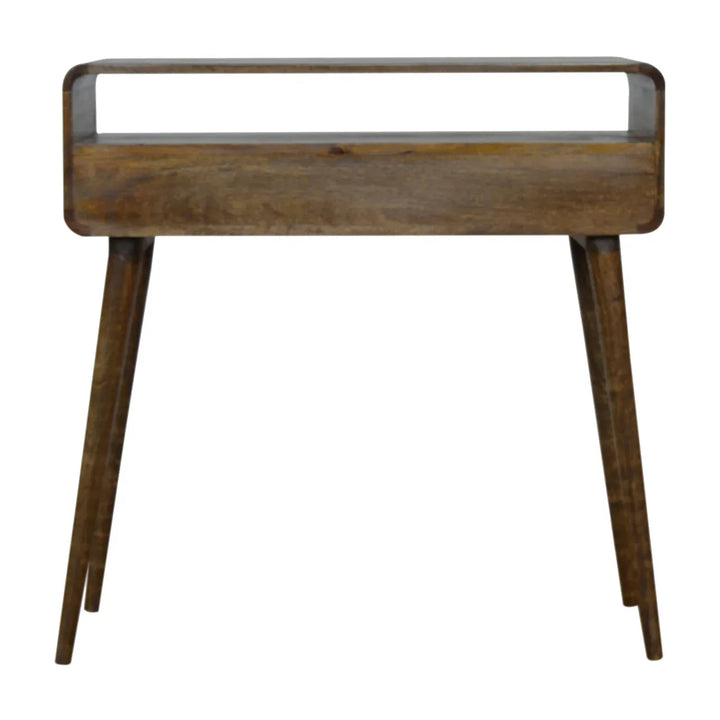 Curved Grey-wash Console Table - TidySpaces