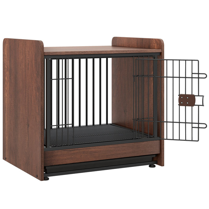 Indoor Dog Crate Furniture with Removable Tray and Lockable Door - TidySpaces