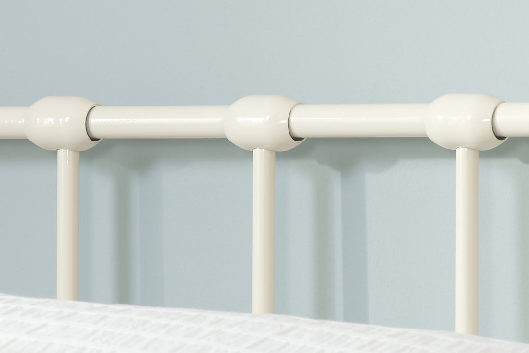 Jessica Modern Single Bed with Acrylic Crystal Finials and Sprung Slatted Base