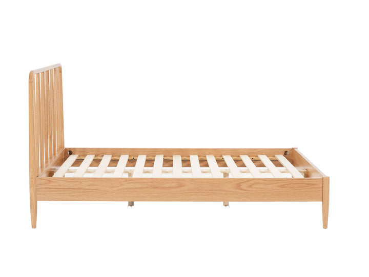 Jesper Oak Bed with Distinctive Spindled Headboard for Stylish Bedrooms