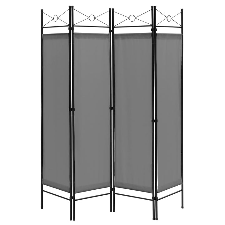 Folding Privacy Screen with Polyester Cloth for Bedroom Living Room-Grey - TidySpaces