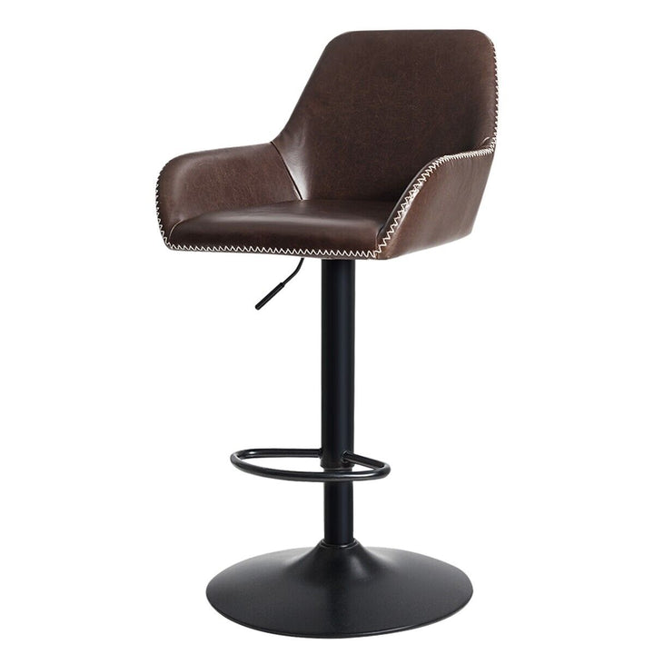 PU Leather 360Â° Swivel Adjustable Bar Stool with Armrest - TidySpaces