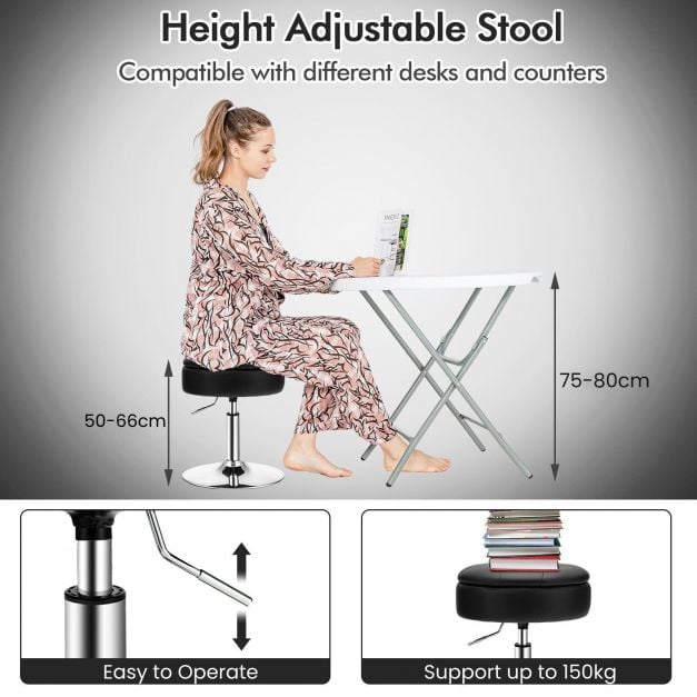 360° Swivel Vanity Stool with Removable Tray Lid