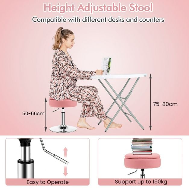 360° Swivel Vanity Stool with Removable Tray Lid