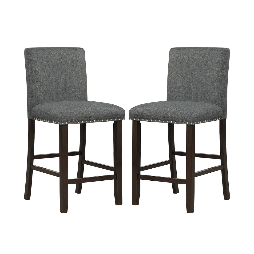 Upholstered Bar Stool Set of 2 for Dining Room, Kitchen, Restaurant - TidySpaces