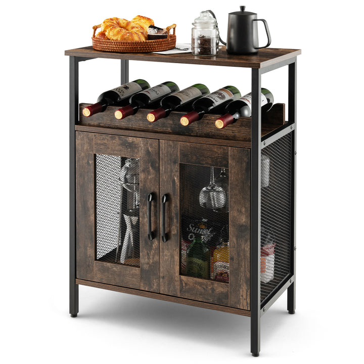 Industrial Kitchen Storage Cabinet for Dining Living Room  Rustic Brown - TidySpaces