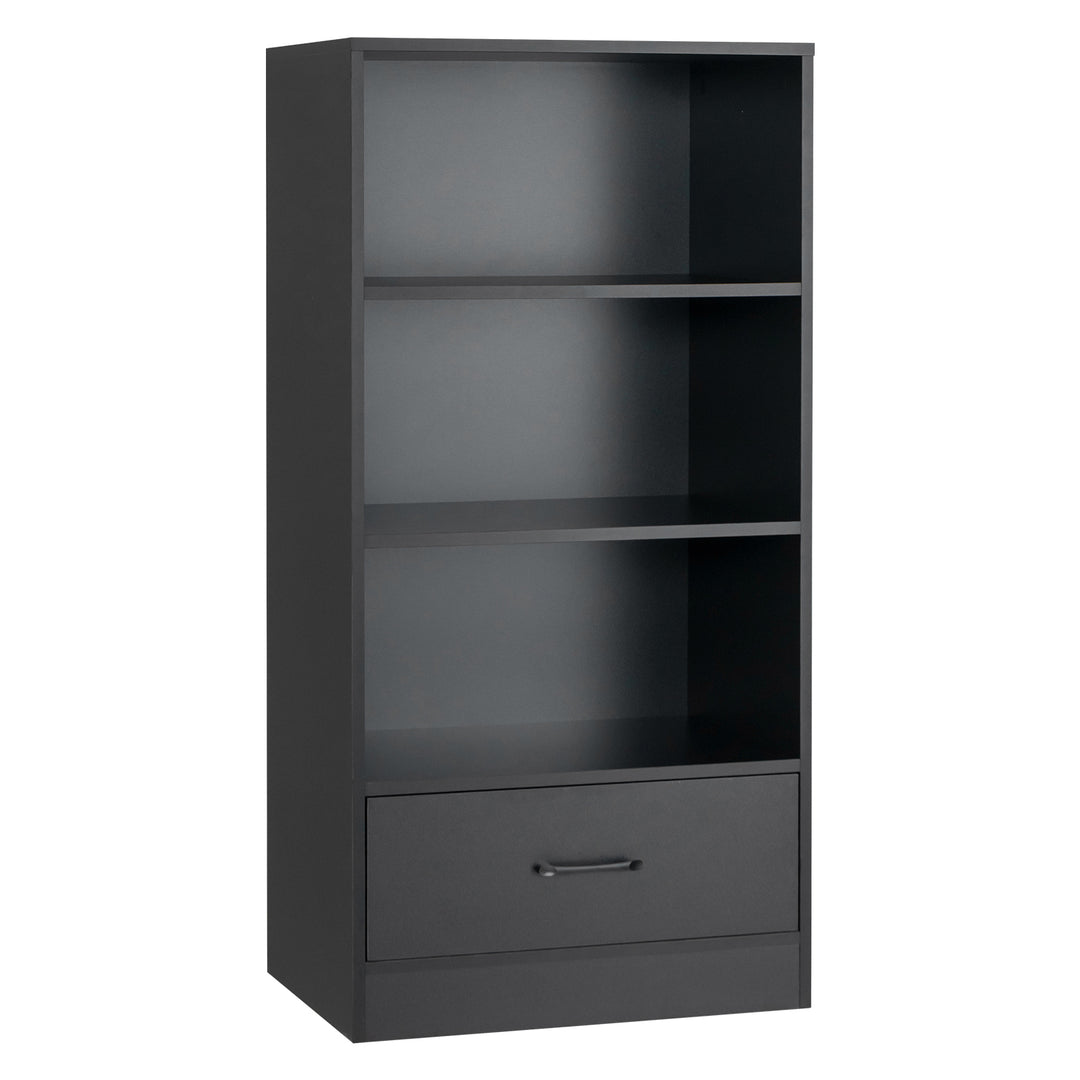 Wooden Storage Bookshelf Cabinet with 3 Tier Open Shelves and Drawer - TidySpaces