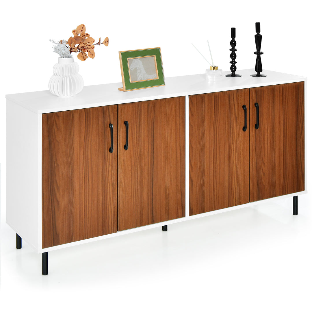 2/4 Door Kitchen Buffet Sideboard with Open Compartments - TidySpaces