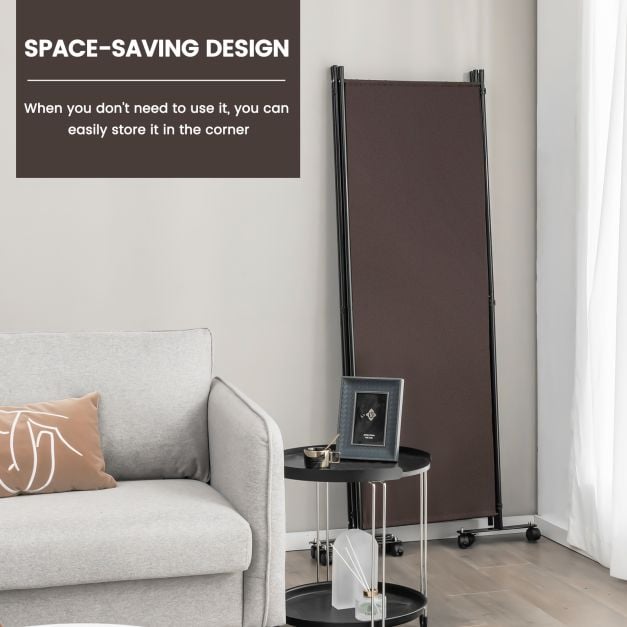 4-Panel Folding Room Divider with Wheels for Living Room Bedroom - TidySpaces