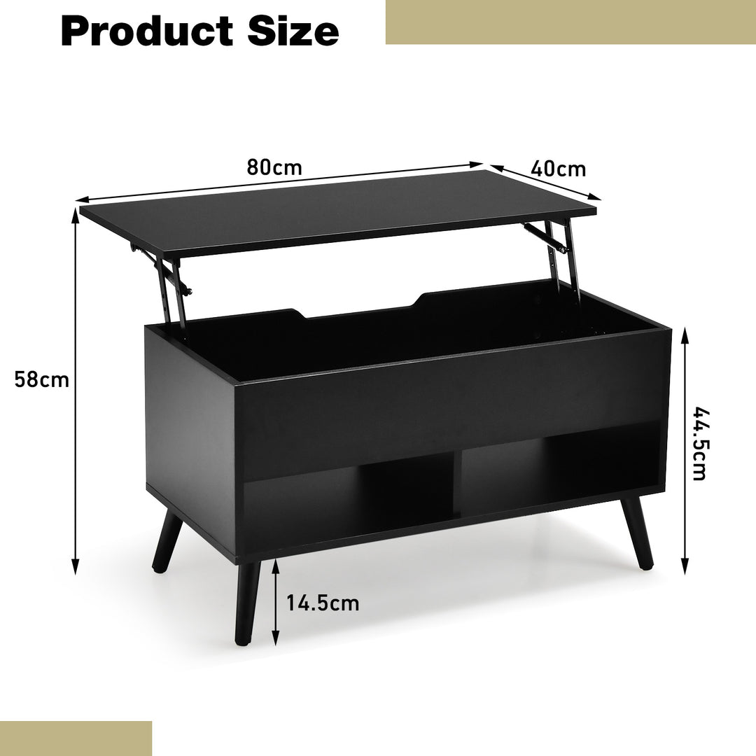 Lift Up Top Coffee Table with Hidden Storage Compartment and Open Shelf - TidySpaces