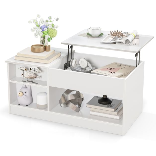 Modern Coffee Table with Lift Table top and Hideaway Compartments - TidySpaces