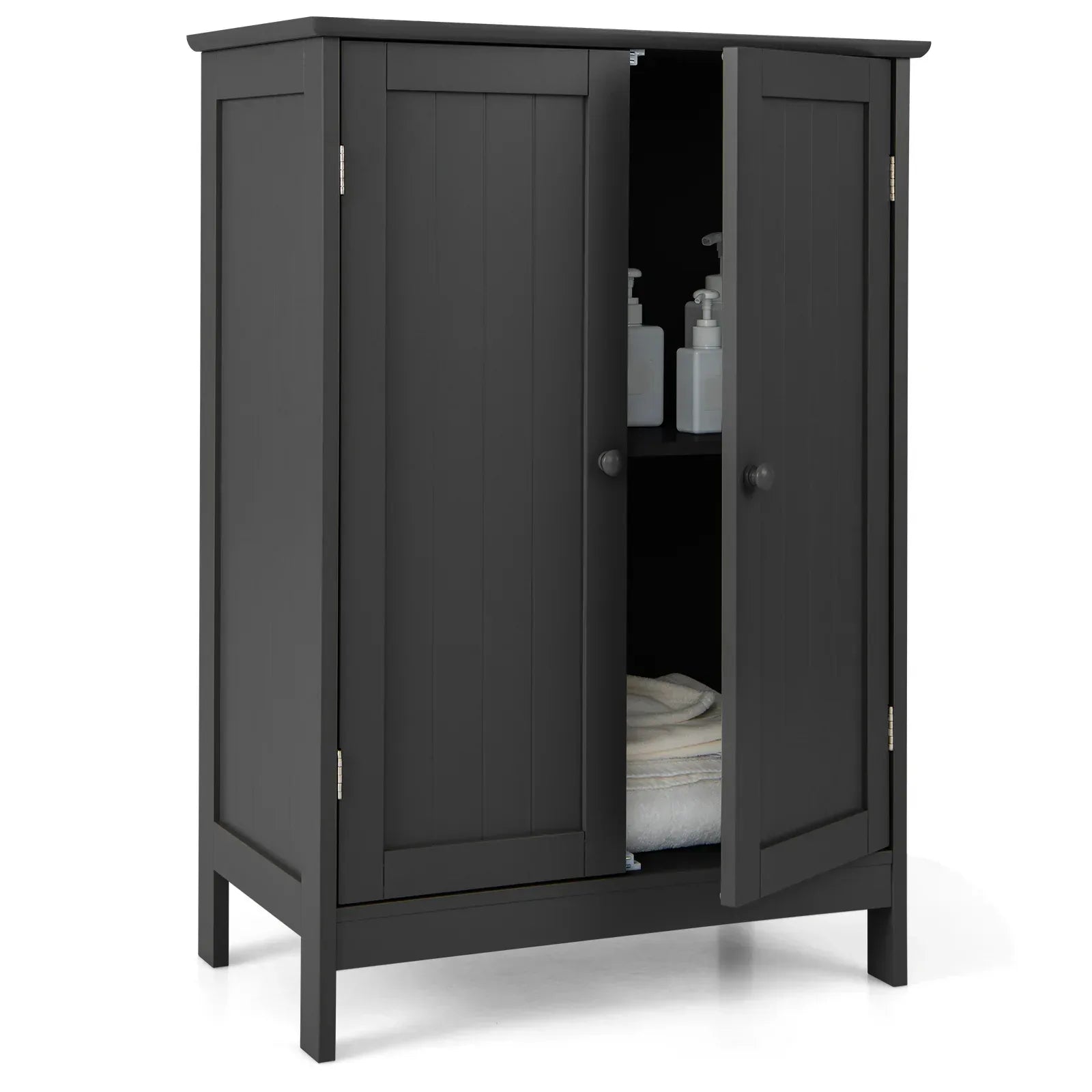 Double Door Bathroom Floor Cabinet with Shelf – TidySpaces