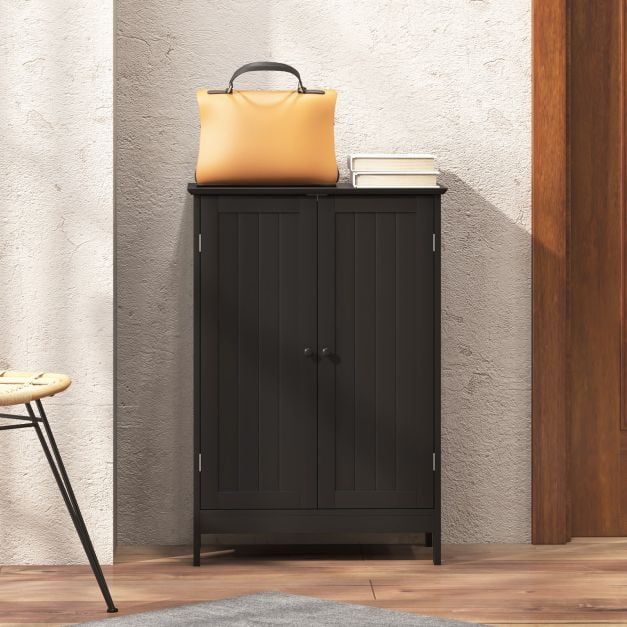 Double Door Bathroom Floor Cabinet with Shelf